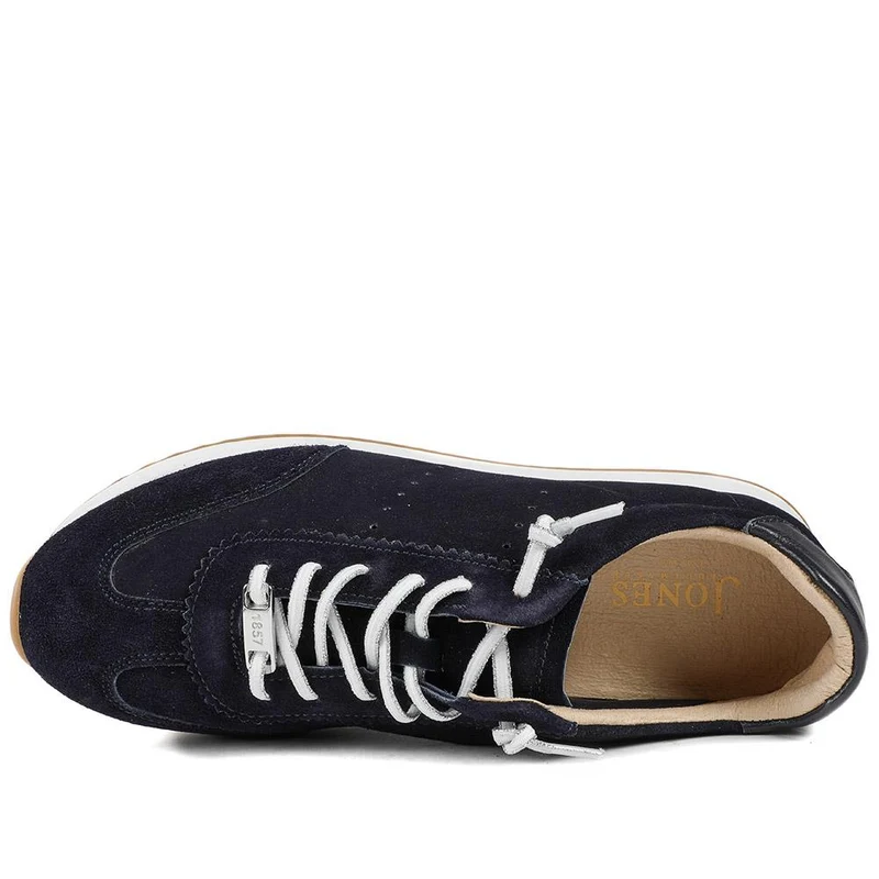 Alenya Suede Leather Lace Up Trainers - ALENYA / 328 895 - Navy Suede