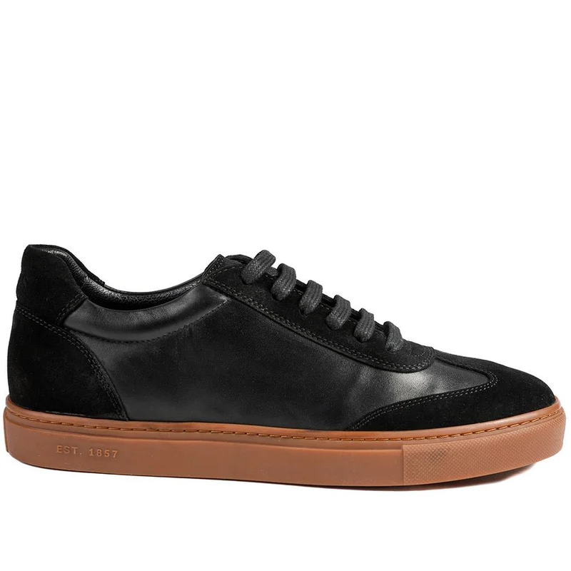 Southall Leather Lace Up Trainers - SOUTHALL / 329 062 - Black Suede