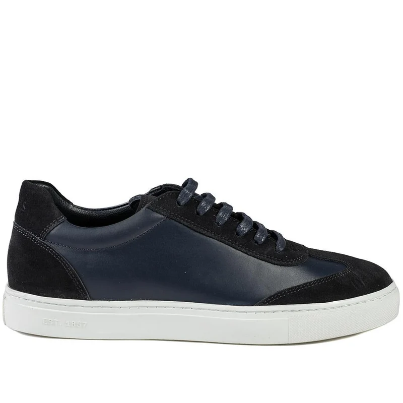 Southall Leather Lace Up Trainers - SOUTHALL / 329 062 - Navy Suede