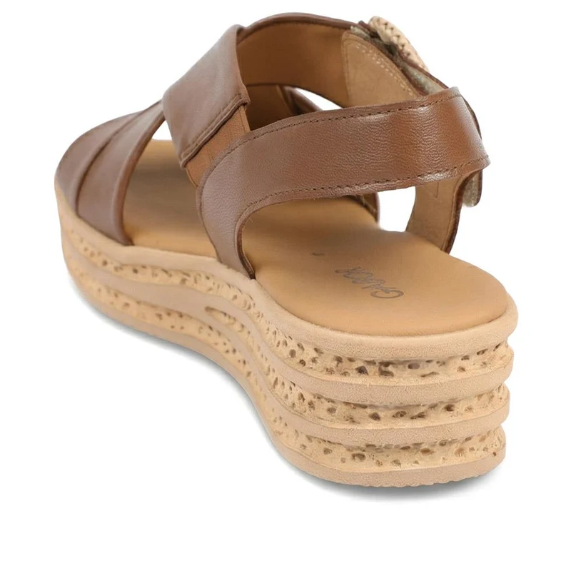 Gabor Auckland Leather Buckled Espadrilles - GAB43523 / 328 867 - Tan