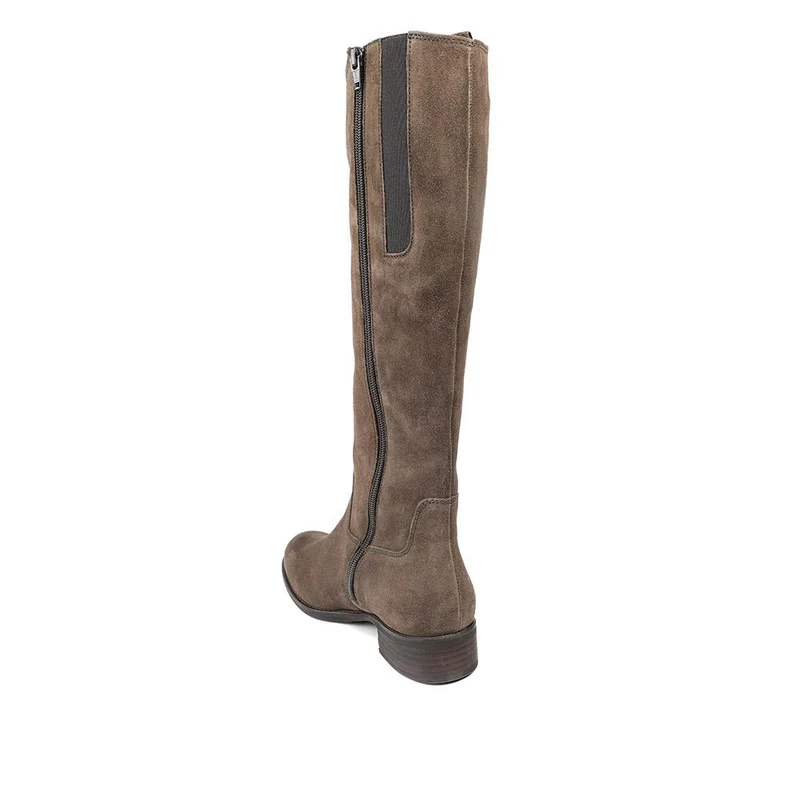 Brook Slim Gabor Calf Fit Leather Riding Boots - GAB28507 / 313 145 - Chocolate Suede