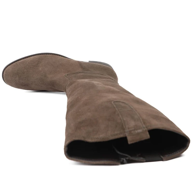 Brook Slim Gabor Calf Fit Leather Riding Boots - GAB28507 / 313 145 - Chocolate Suede
