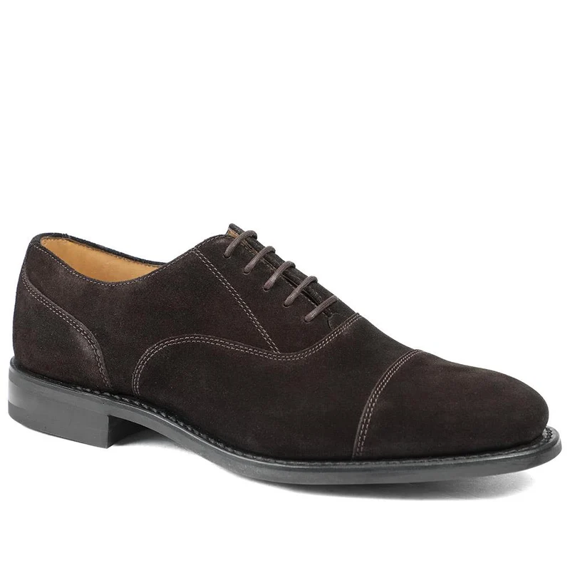Comanche Wide Fit Goodyear Welted Leather Oxford S - LOA31504 / 317 647 - Dark Brown Suede