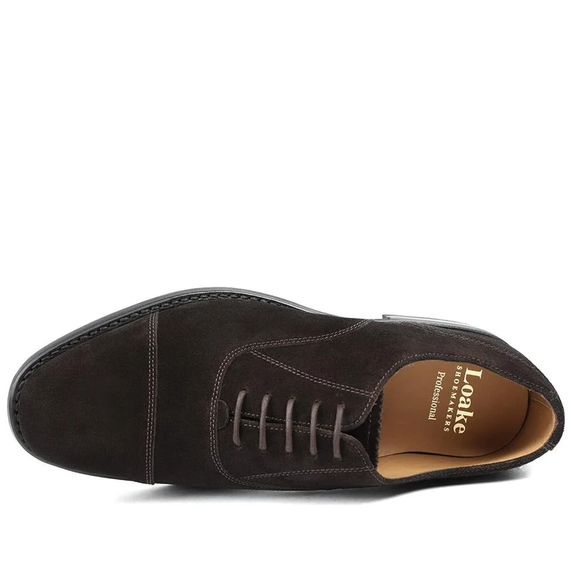Comanche Wide Fit Goodyear Welted Leather Oxford S - LOA31504 / 317 647 - Dark Brown Suede