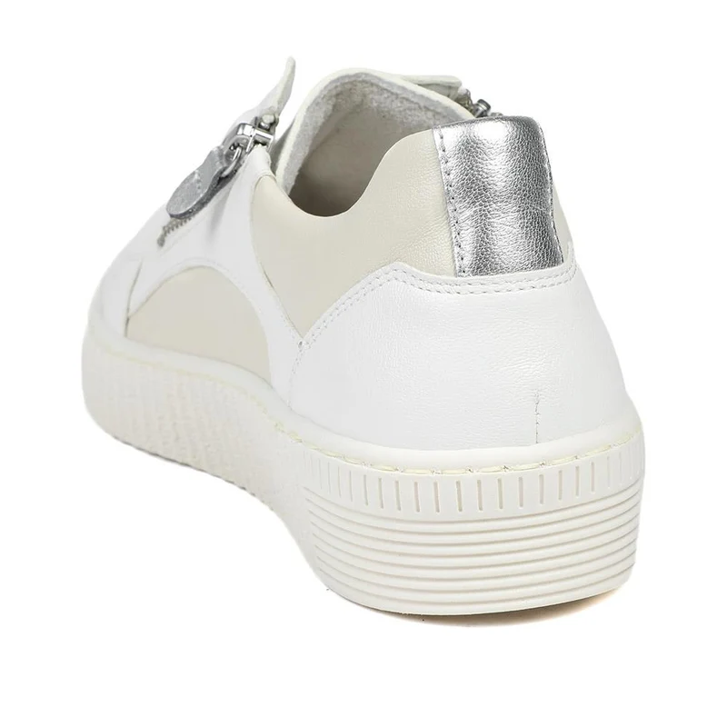 Wemo Gabor Lace-Up Leather Trainers - GAB37517 / 323 536 - White-Beige