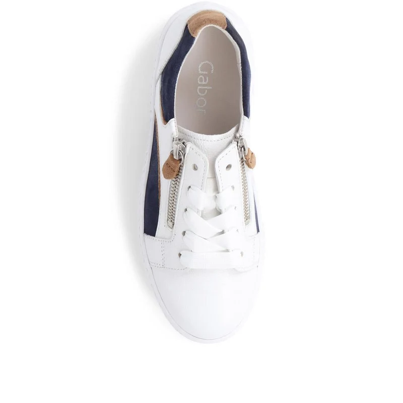 Wemo Gabor Lace-Up Leather Trainers - GAB37517 / 323 536 - White Multi