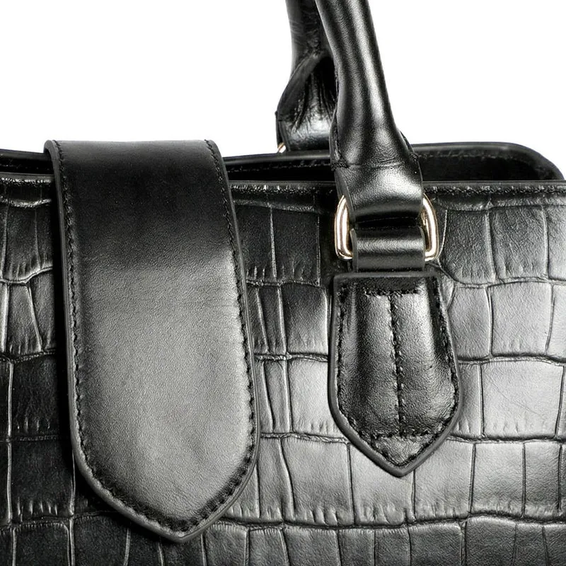 Wisteria Luxury Leather Handbag - WISTERIA / 328 161 - Black