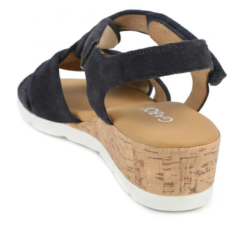 Gabor Kalix Wide Fit Leather Slingback Sandals - GAB43522 / 328 865 - Navy Suede