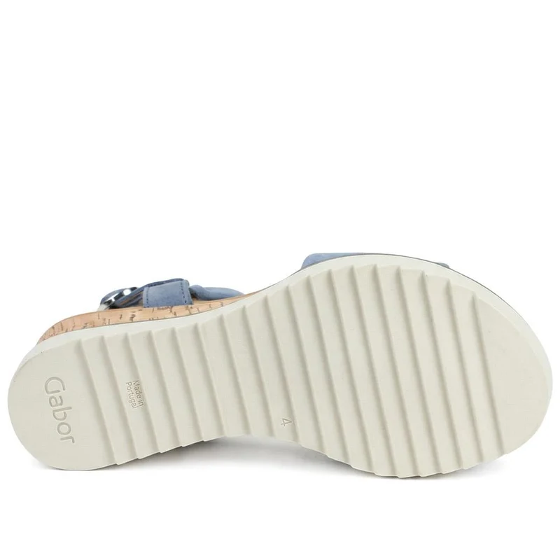 Gabor Rich Wide Fit Leather Twist-Front Sandals - GAB31514 / 317 898 - Pale Blue