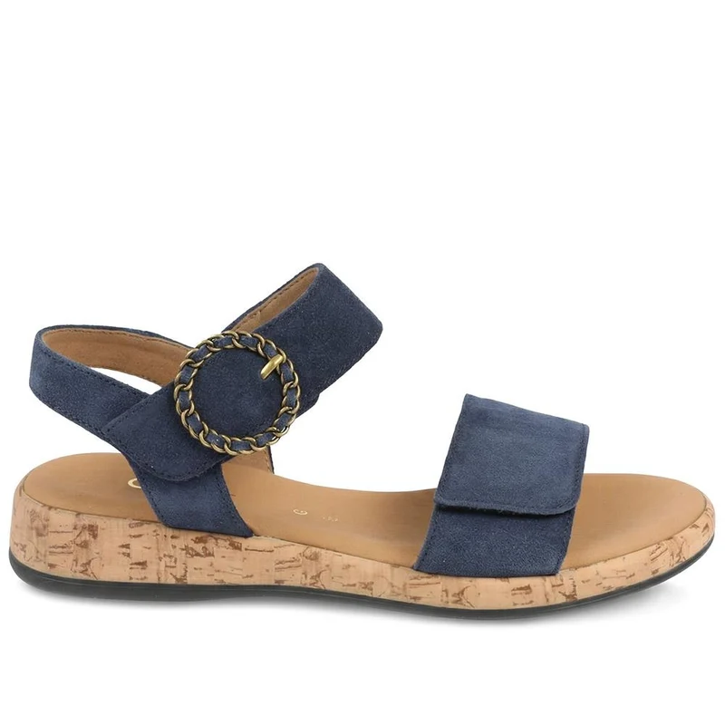 Gabor Opton Wide Fitting Leather Sandals - GAB43524 / 328 866 - Navy Suede