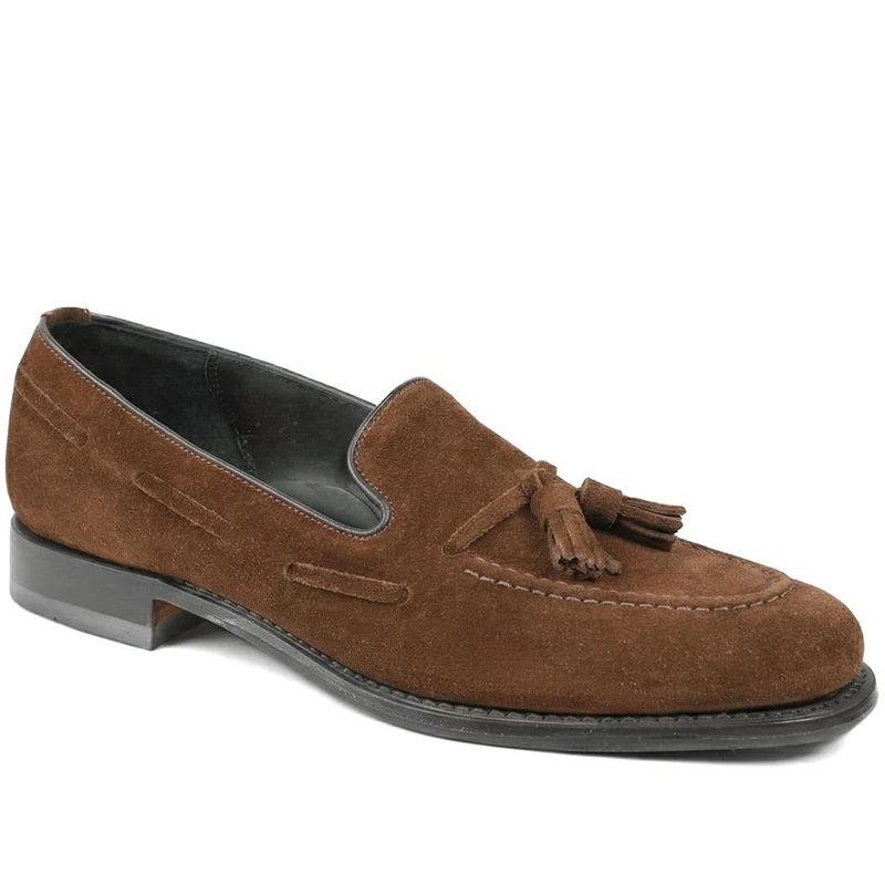 Utah1 Loake Leather Tassel Loafers - UTAH1 / 324 999 - Brown Suede