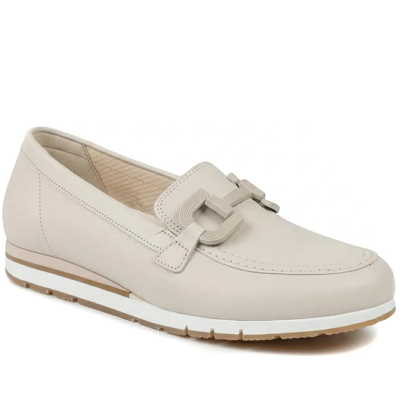 Gabor Baby Wide Fit Leather Moccasins - GAB43507 / 328 758 - Sand