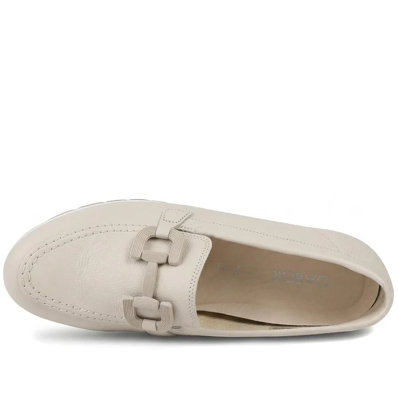 Gabor Baby Wide Fit Leather Moccasins - GAB43507 / 328 758 - Sand