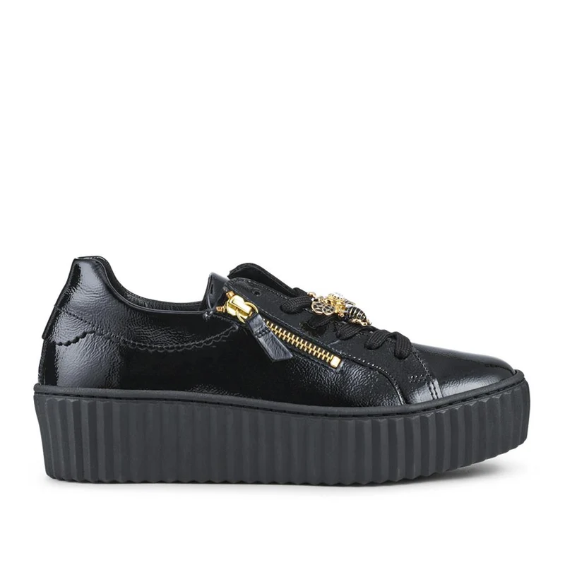 Dotcom Leather Platform Trainers With Bee Brooch - GAB42506 / 327 745