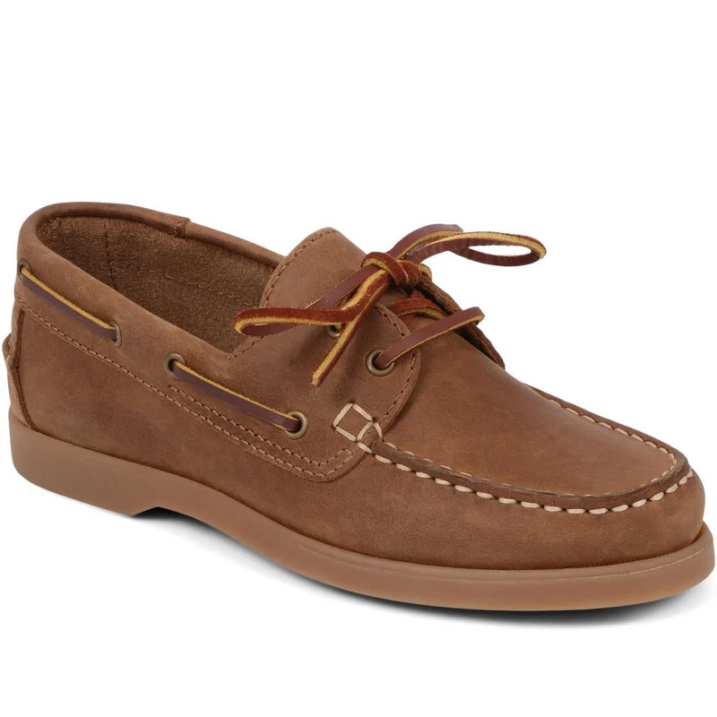 Patrizia Leather Boat Shoes - PATRIZIA / 322 369 - Brown