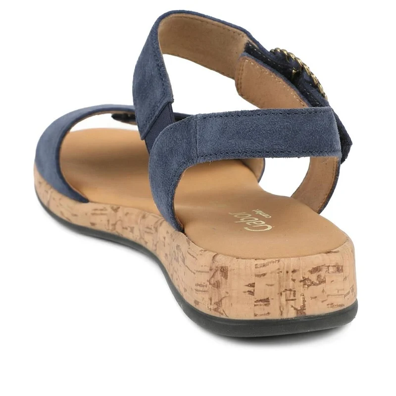Gabor Opton Wide Fitting Leather Sandals - GAB43524 / 328 866 - Navy Suede