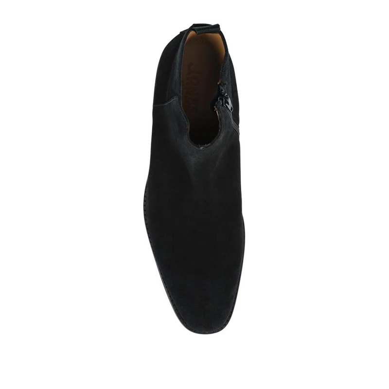 Flaxen Leather Ankle Boots - FLAXEN / 325 744 - Black Suede
