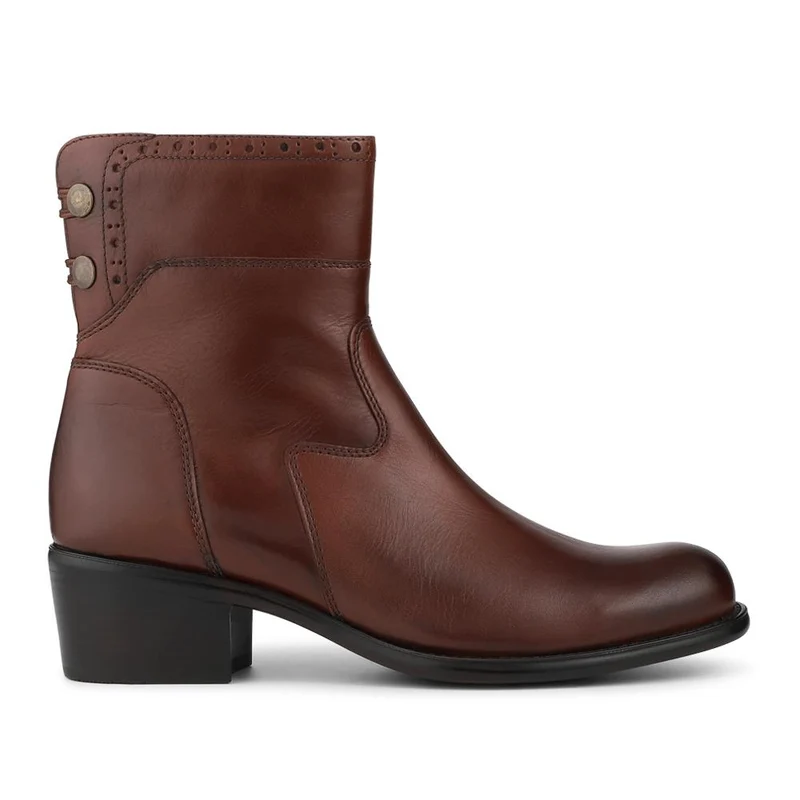 Laurelle Leather Zip Fasten Ankle Boots - LAURELLE / 328 214