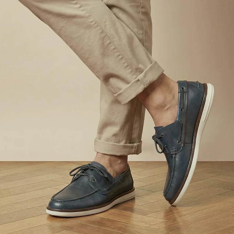 Patton Leather Moccasins - PATTON / 328 787 - Navy Leather