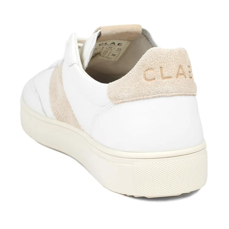 Clae Davis Leather Lace Up Trainers - CLAGB43501 / 329 181 - Beige