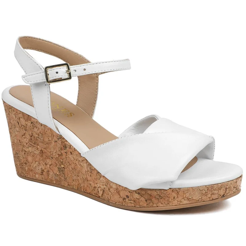 Iva Leather Wedge Heel Sandals - IVA / 328 917 - White