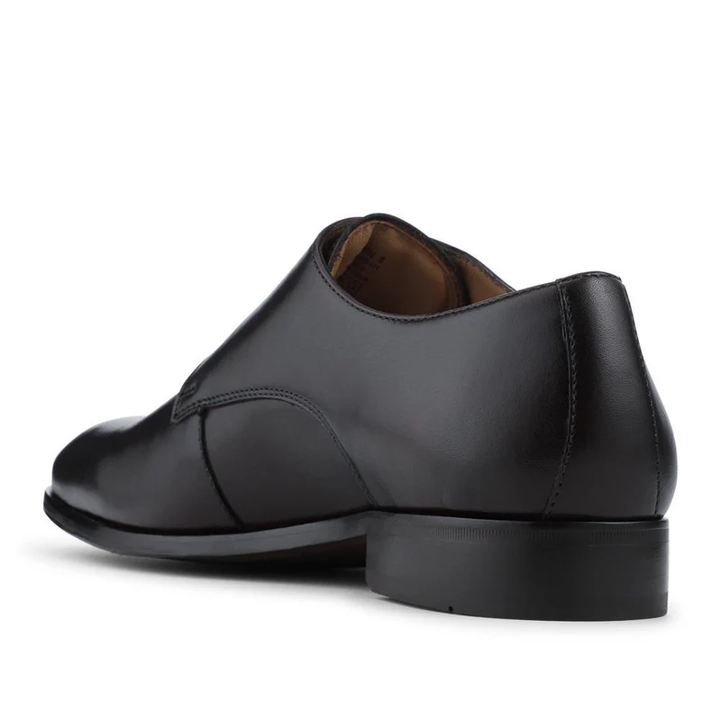 Naveen Smart Leather Monk Strap Shoes - NAVEEN / 328 714 - Dark Brown