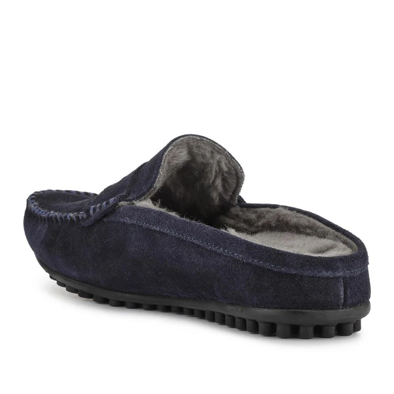 Zap Leather Mule Slippers - ZAP / 328 013 - Navy Suede