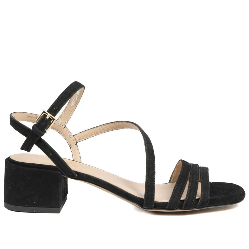 Ginette2 Heeled Leather Sandals - GINETTE2 / 325 061 - Black