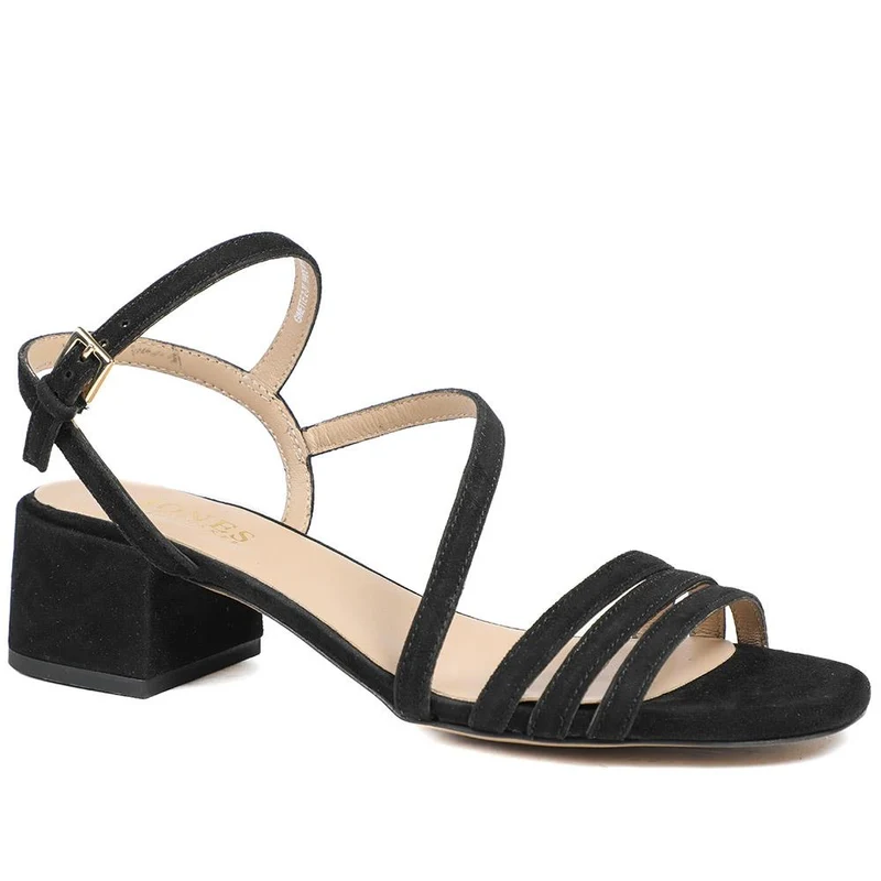Ginette2 Heeled Leather Sandals - GINETTE2 / 325 061 - Black