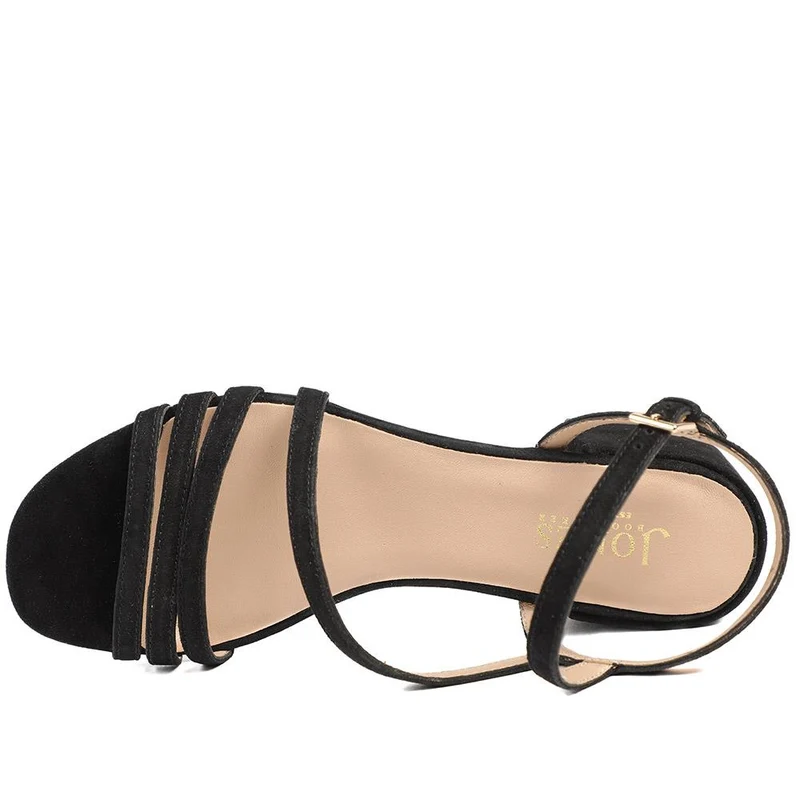 Ginette2 Heeled Leather Sandals - GINETTE2 / 325 061 - Black