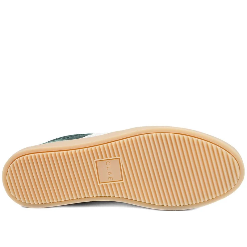 Clae Davis Leather Lace Up Trainers - CLAGB43501 / 329 181 - Forest Green