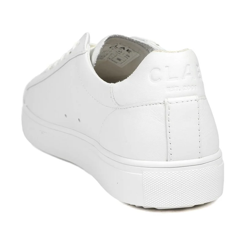 Clae Bradley Essentials Leather Lace Up Trainers - CLAGB43504 / 329 180 - White
