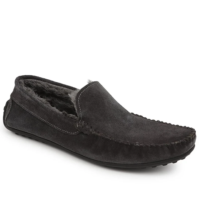 Zain Suede Full Slippers - ZAIN / 326 286 - Charcoal