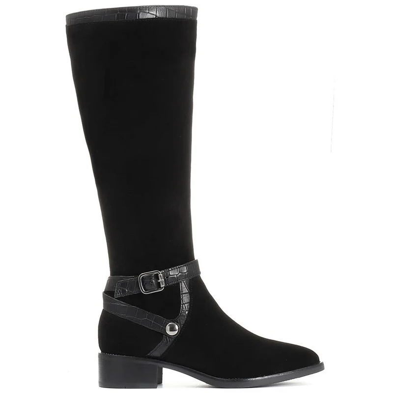 Leather Flat Pointed Riding Boot - CARM30520 / 316 579