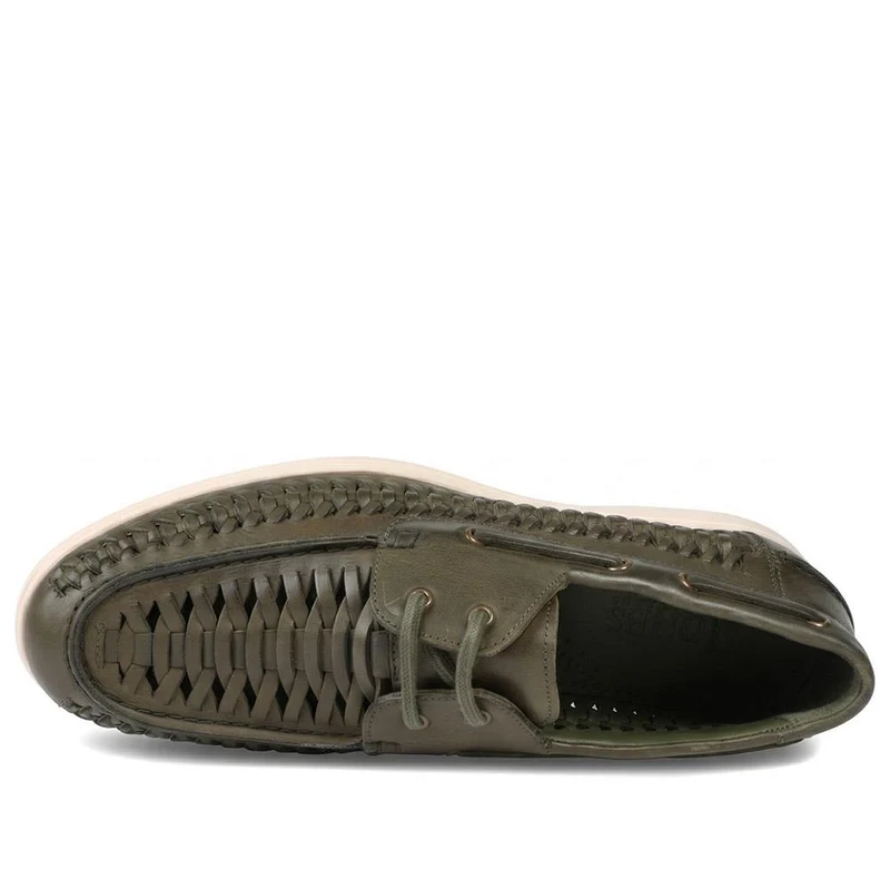 Percey Leather Moccasin Shoes - PERCEY / 328 853 - Khaki