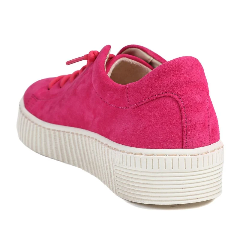 Gabor Casual Leather Lace Up Trainers - GAB43002 / 328 668 - Hot Pink