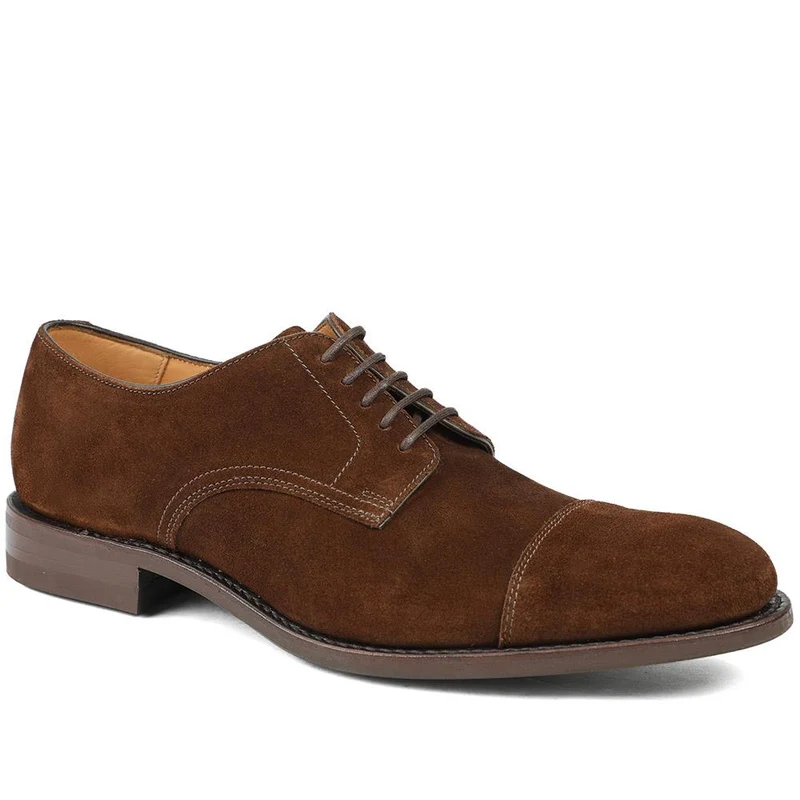 Loake Smart Leather Derby Shoes - LOA39501 / 326 577 - Brown Suede