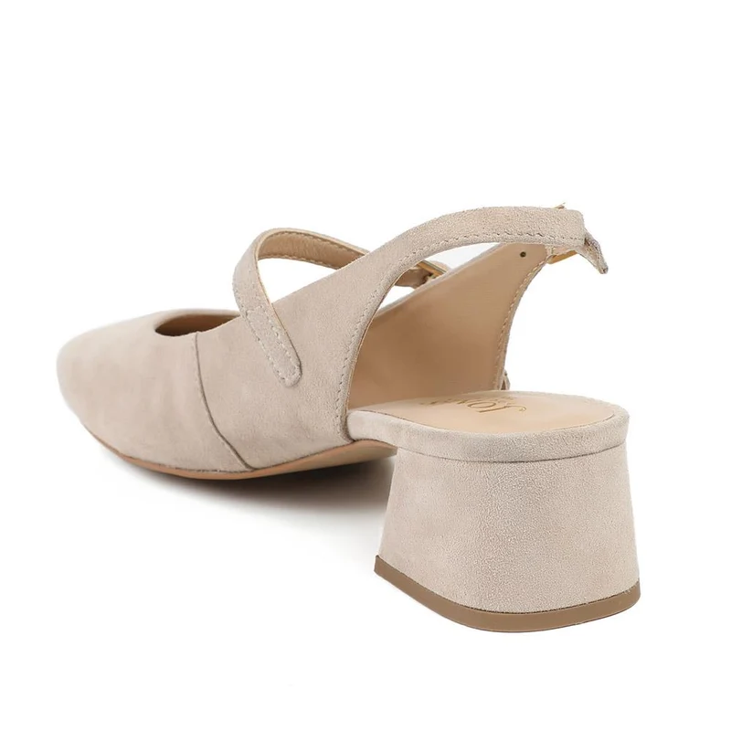 Yamila Leather Slingback Mary Janes - YAMILA / 329 093 - Beige