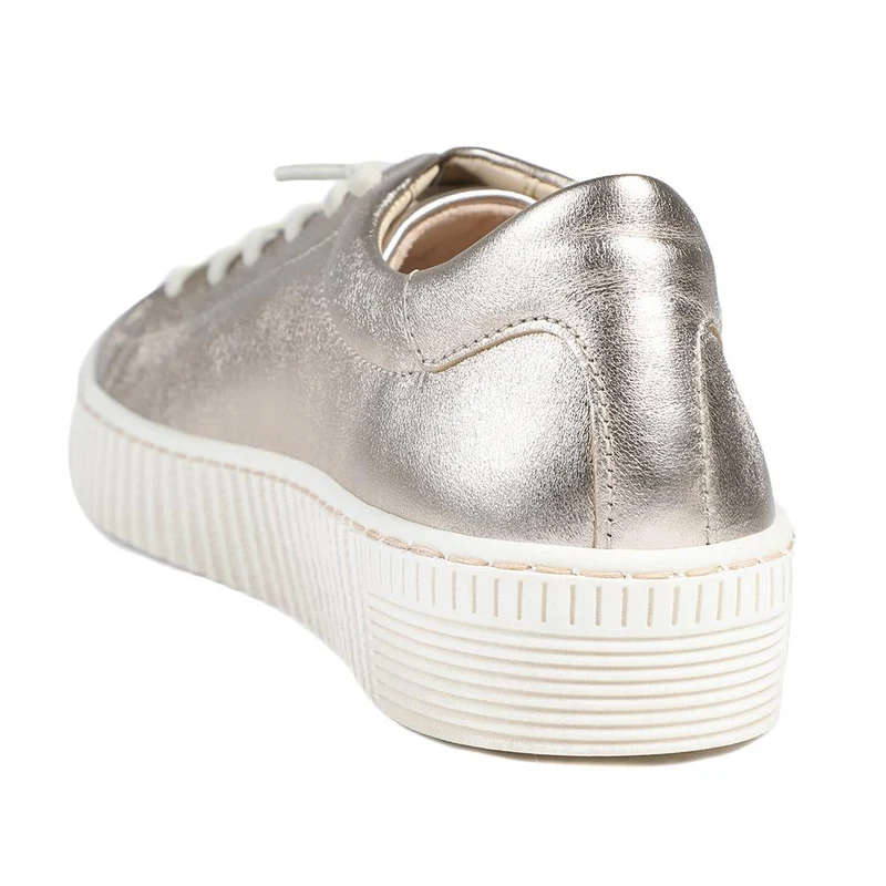 Gabor Casual Leather Lace Up Trainers - GAB43002 / 328 668 - Gold