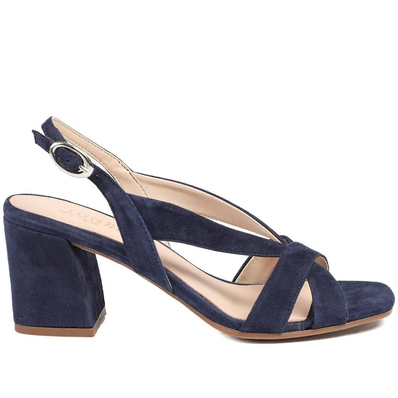 Geneveve Smart Leather Slingback Sandals - GENEVEVE / 329 108 - Navy Suede