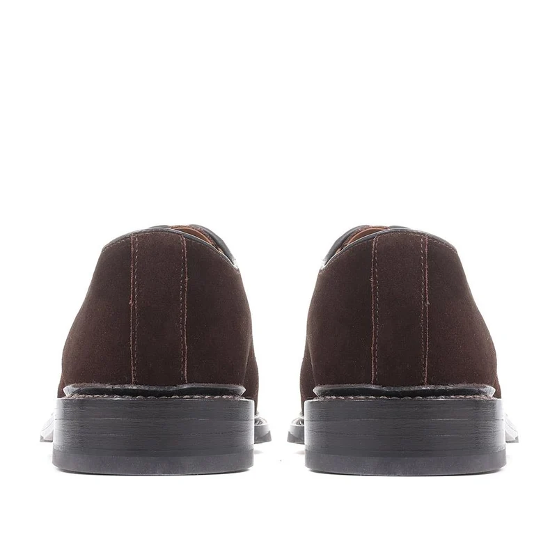 Brussels Leather Derby Shoe - BRUSSELS / 320 740 - Brown Suede