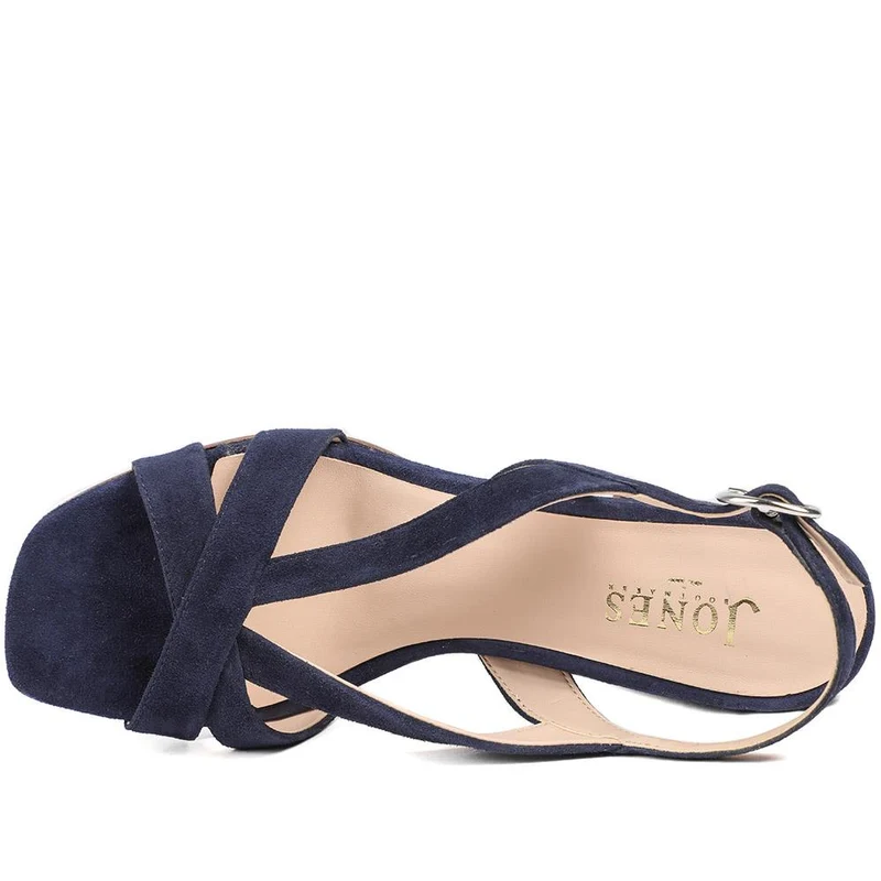 Geneveve Smart Leather Slingback Sandals - GENEVEVE / 329 108 - Navy Suede