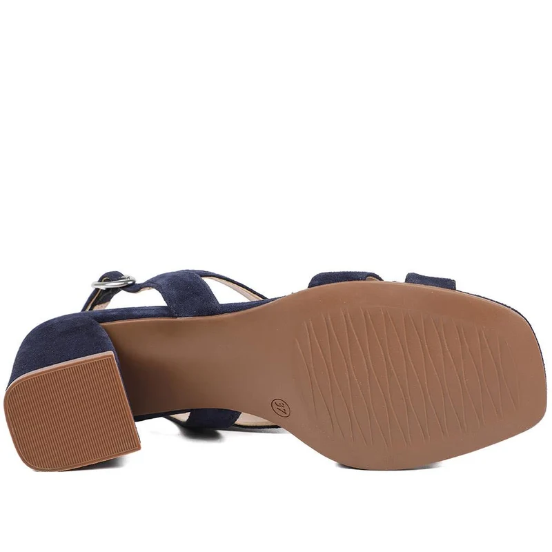 Geneveve Smart Leather Slingback Sandals - GENEVEVE / 329 108 - Navy Suede