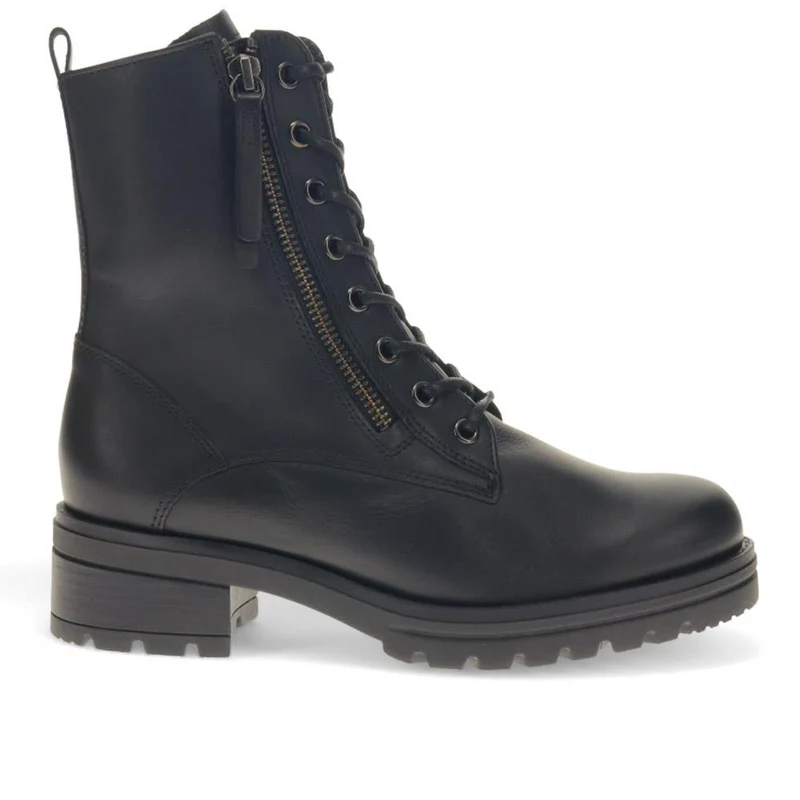 Serve Leather Lace-Up Boots - GAB40506 / 325 880 - Black