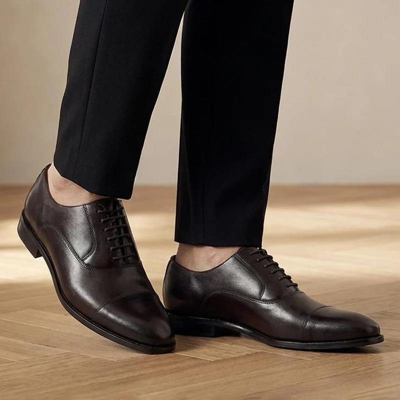 Matthew Wide Fit Oxford Shoes - MATTHEWWIDE / 322 835 - Dark Brown