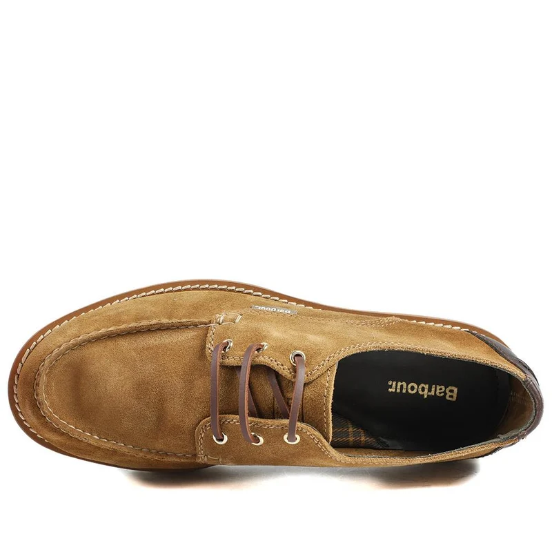 Lace Fastening Leather Casual Shoes - BARBR43501 / 328 742 - Cognac Suede