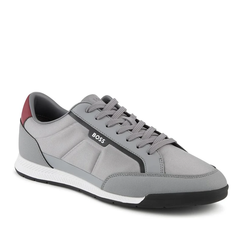 Boss Mixed-Material Lace Up Trainers - HUGO42502 / 327 808 - Grey
