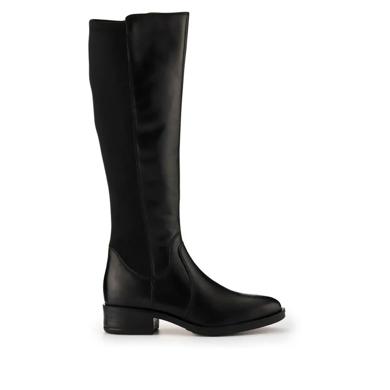 Ellisia Leather Stretch-Fit Long Boots - ELLISIA / 326 064 - Black