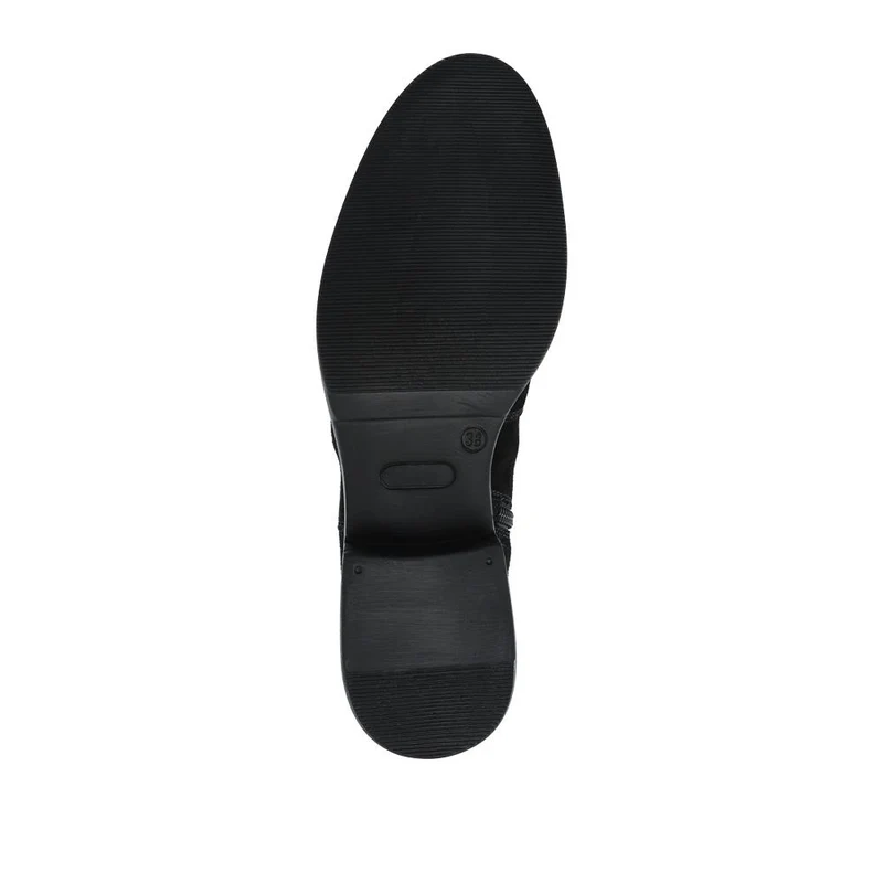 Ellisia Leather Stretch-Fit Long Boots - ELLISIA / 326 064 - Black Suede