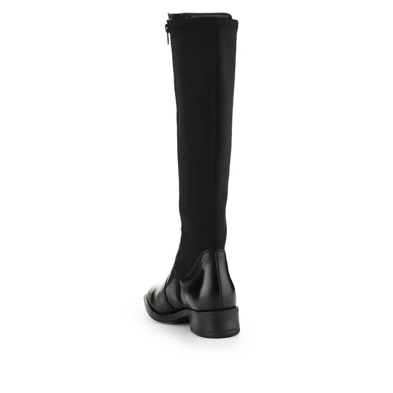Ellisia Leather Stretch-Fit Long Boots - ELLISIA / 326 064 - Black